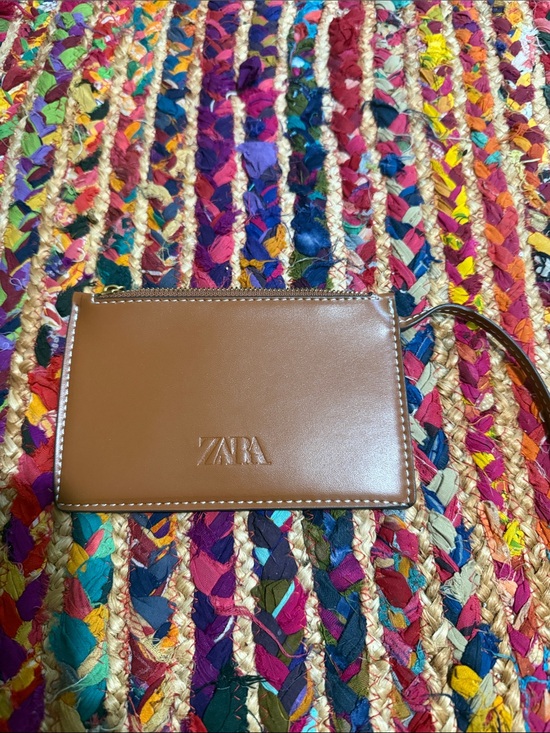 Zara Handbags - ZARA Tan Leather Wristlet Cardholder
